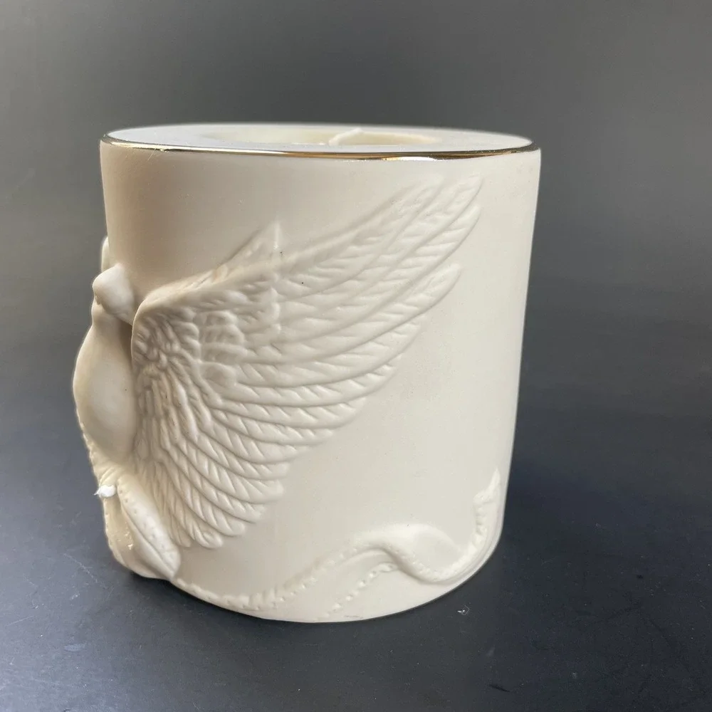 Lenox Radiant Light Dove Votive‎ Candle Holder w/Candle Christmas 3 1/2